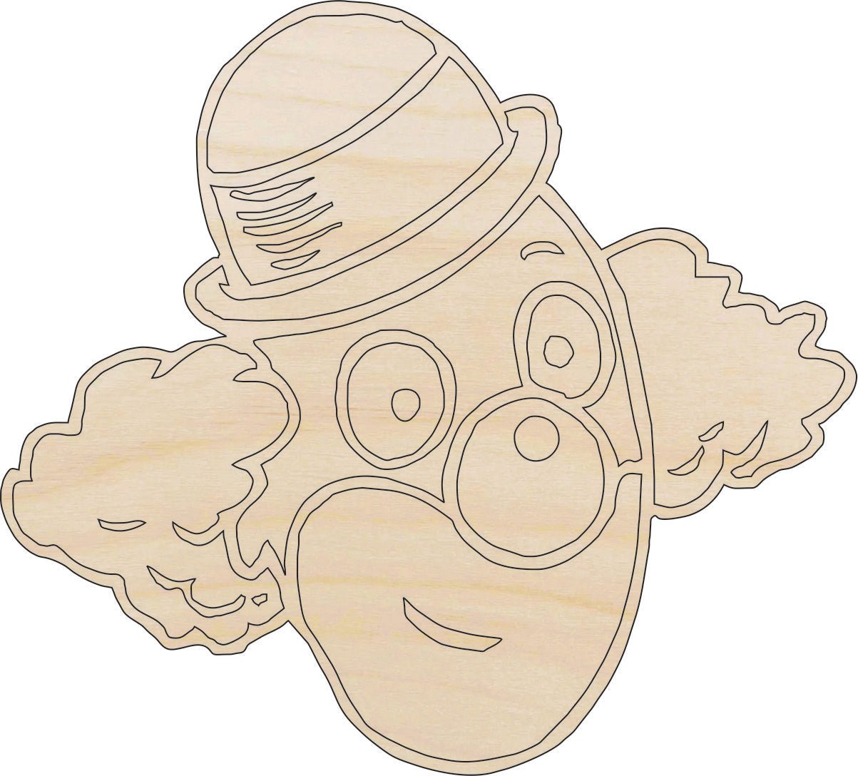 Clown Wood Craft Shape - Laser Cut Baltic Birch Unfinished DIY Wood Art Supplies CRC11 - The Wood Shape Store