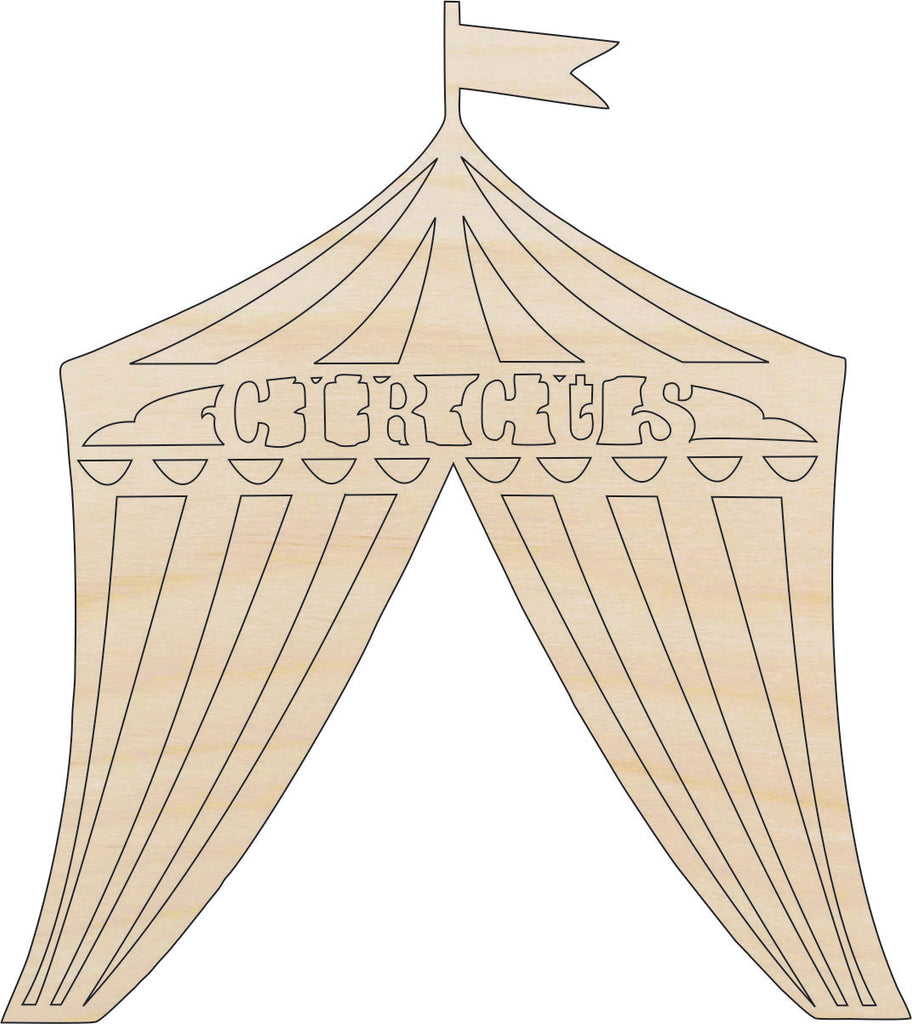 Tent Circus - Laser Cut Out Unfinished Wood Craft Shape CRC13