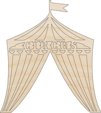 Circus Tent Wood Craft Shape - Laser Cut Baltic Birch Unfinished DIY Wood Art Supplies CRC13 - The Wood Shape Store