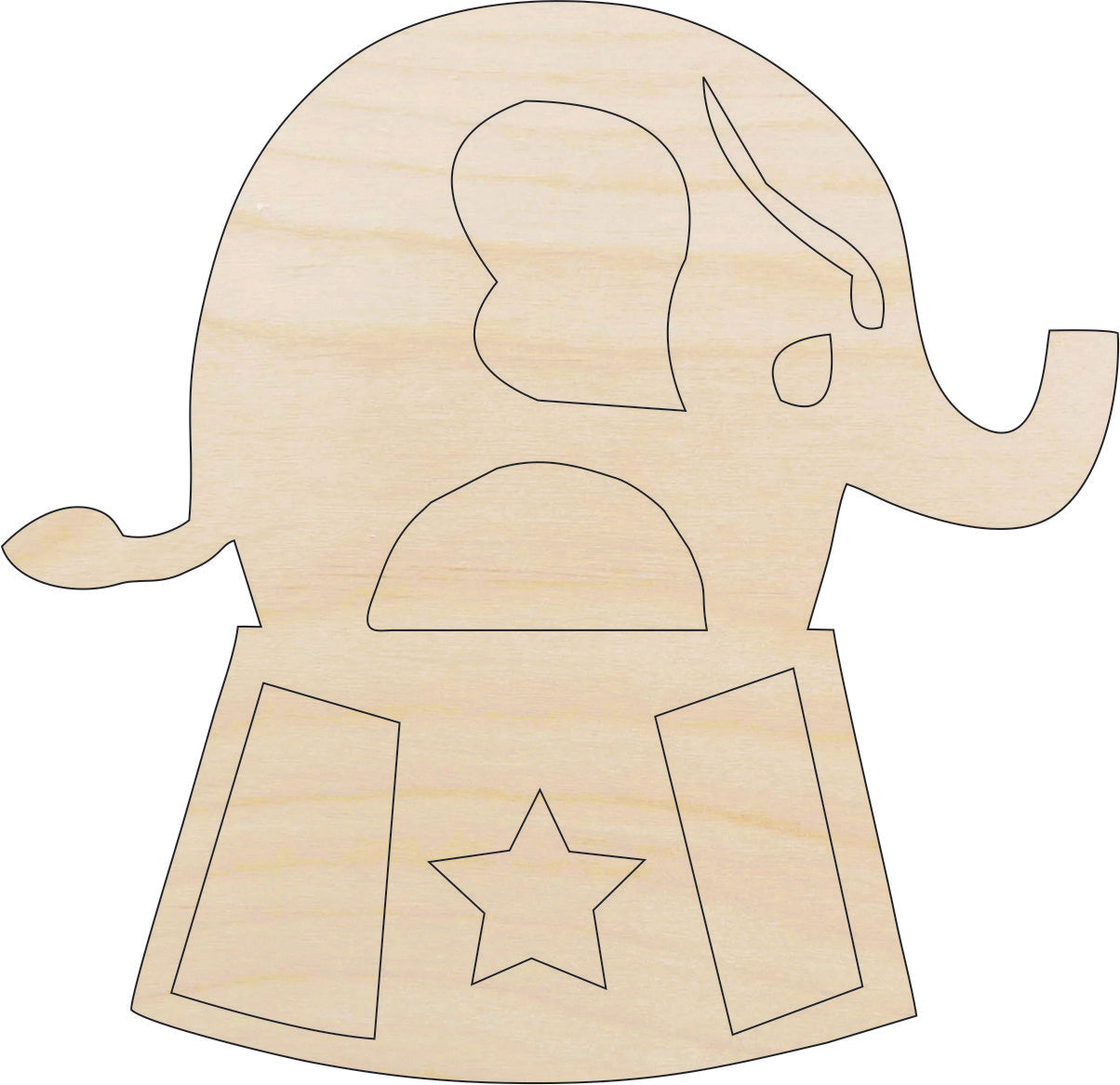 Elephant - Laser Cut Out Unfinished Wood Craft Shape CRC14 Elephant - Laser Cut Out Unfinished Wood Craft Shape CRC14