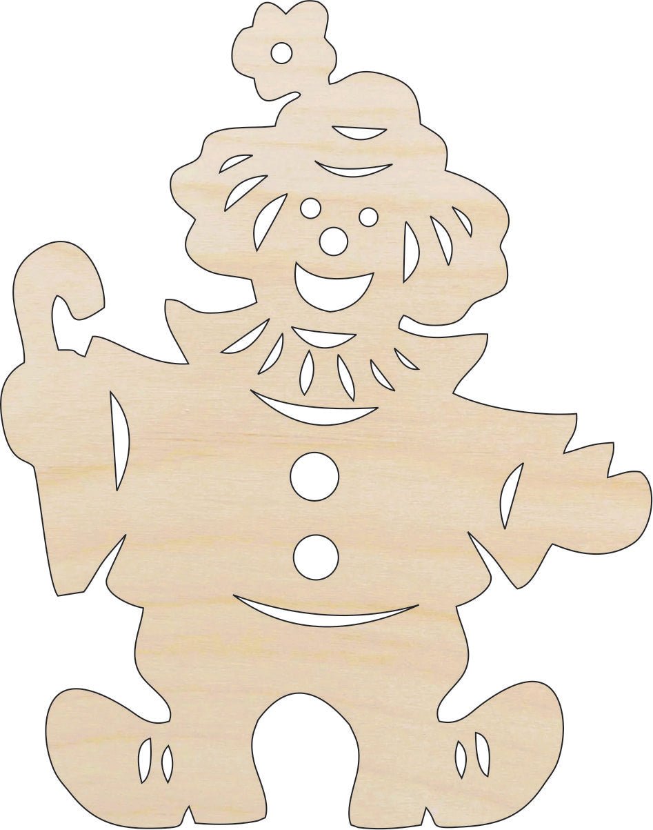 Clown Wood Craft Shape - Laser Cut Baltic Birch Unfinished DIY Wood Art Supplies CRC15 - The Wood Shape Store