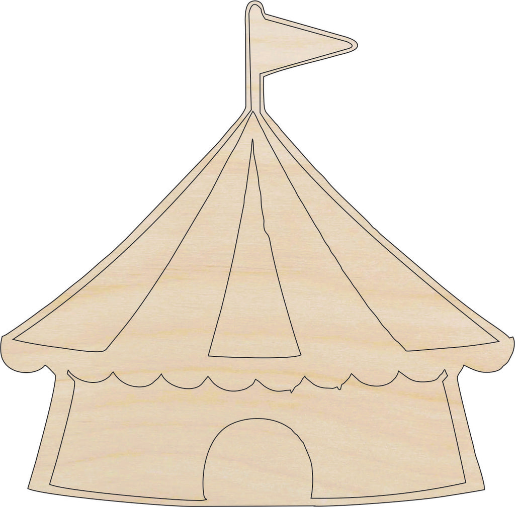 Tent Circus - Laser Cut Out Unfinished Wood Craft Shape CRC2