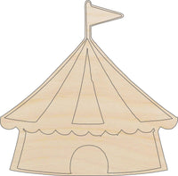 Circus Tent Wood Craft Shape - Laser Cut Baltic Birch Unfinished DIY Wood Art Supplies CRC2 - The Wood Shape Store