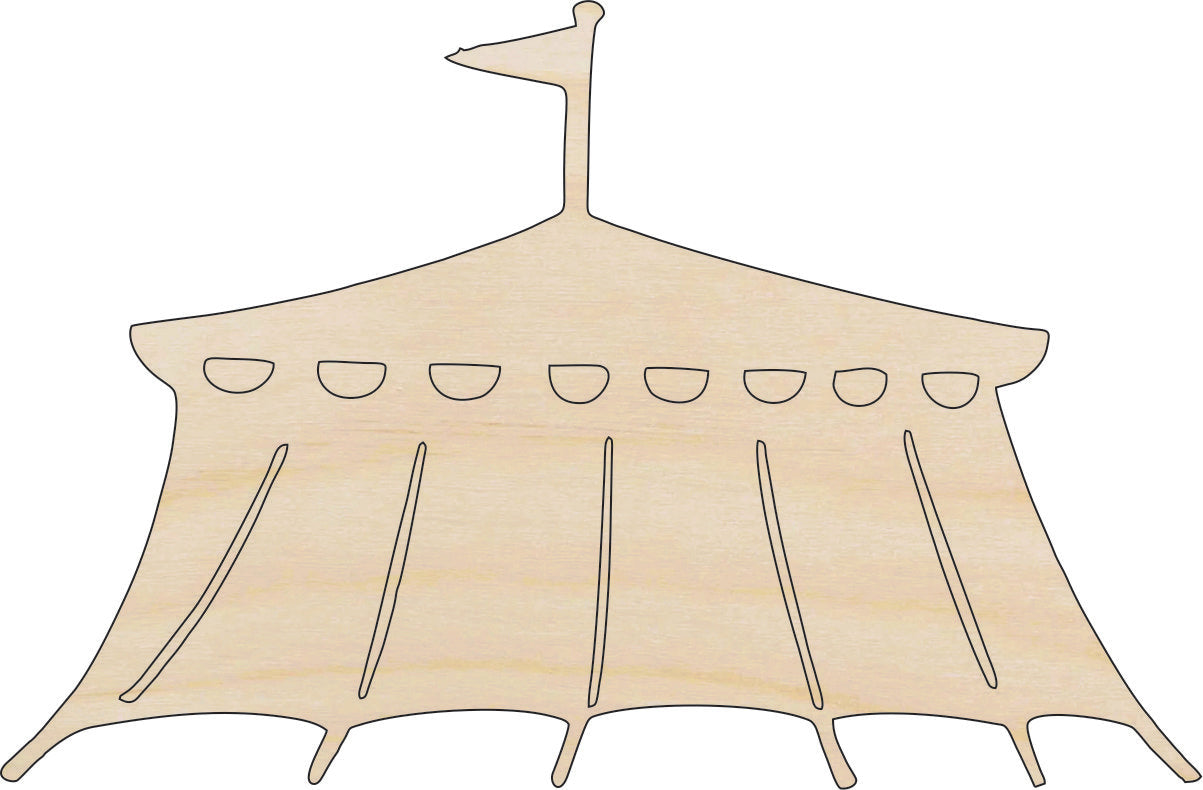 Tent Circus - Laser Cut Out Unfinished Wood Craft Shape CRC3 Tent Circus - Laser Cut Out Unfinished Wood Craft Shape CRC3