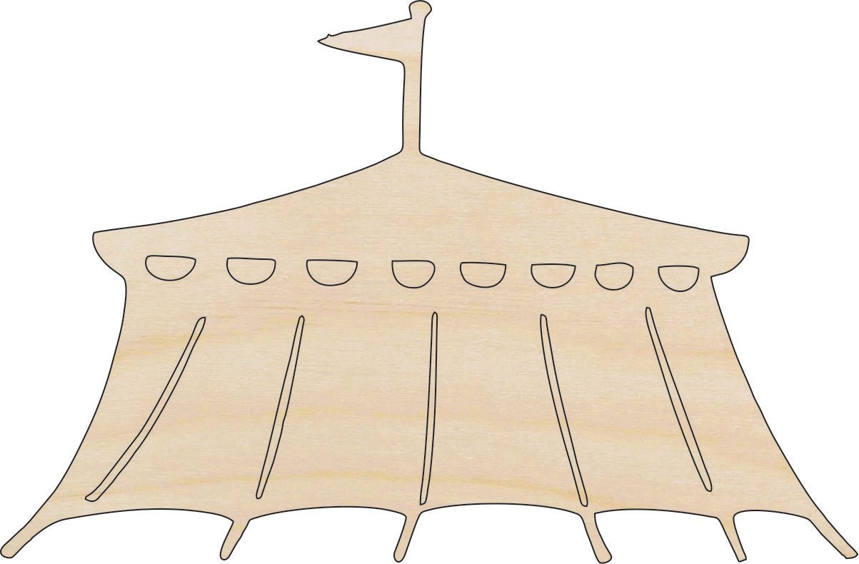 Circus TentWood Craft Shape - Laser Cut Baltic Birch Unfinished DIY Wood Art Supplies CRC3 - The Wood Shape Store