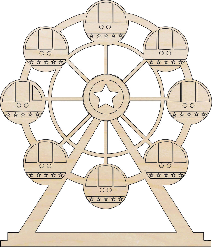 Building Ferris Wheel - Laser Cut Out Unfinished Wood Craft Shape CRC4