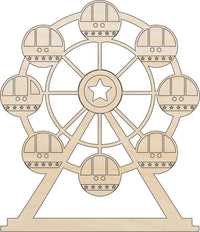 Ferris Wheel Wood Craft Shape - Laser Cut Baltic Birch Unfinished DIY Wood Art Supplies CRC4 - The Wood Shape Store