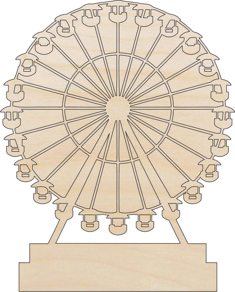 Ferris Wheel Wood Craft Shape - Laser Cut Baltic Birch Unfinished DIY Wood Art Supplies CRC5 - The Wood Shape Store