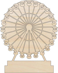 Ferris Wheel Wood Craft Shape - Laser Cut Baltic Birch Unfinished DIY Wood Art Supplies CRC5 - The Wood Shape Store