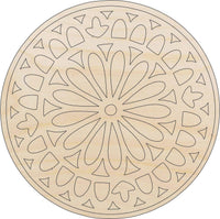 Flower Design Wood Craft Shape - Laser Cut Baltic Birch Unfinished DIY Wood Art Supplies CSTR14 - The Wood Shape Store