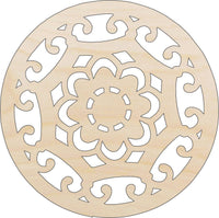 Flower Design Wood Craft Shape - Laser Cut Baltic Birch Unfinished DIY Wood Art Supplies CSTR16 - The Wood Shape Store