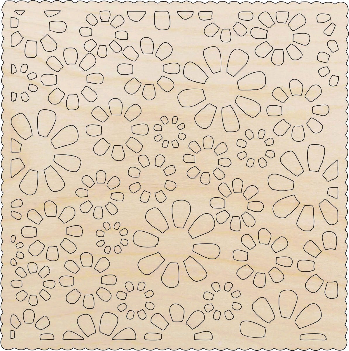 Flower DesignWood Craft Shape - Laser Cut Baltic Birch Unfinished DIY Wood Art Supplies CSTR17 - The Wood Shape Store