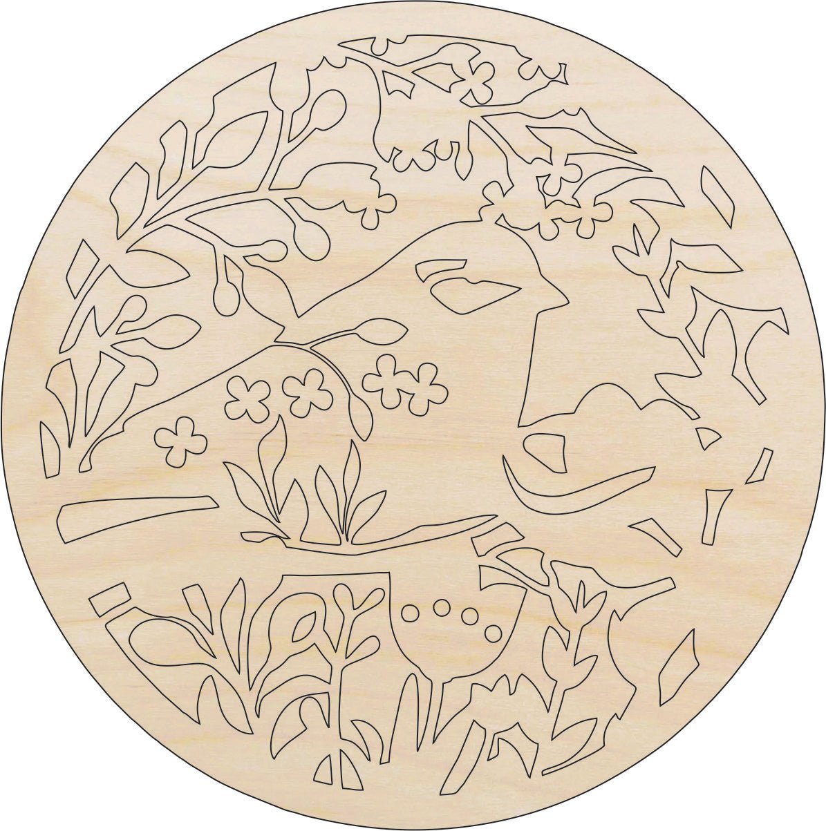 Bird Design Wood Craft Shape - Laser Cut Baltic Birch Unfinished DIY Wood Art Supplies CSTR20 - The Wood Shape Store