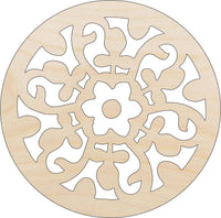 Flower Design Wood Craft Shape - Laser Cut Baltic Birch Unfinished DIY Wood Art Supplies CSTR22 - The Wood Shape Store