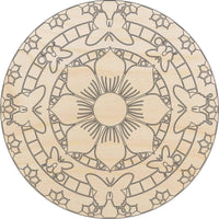 Flower Wood Craft Shape - Laser Cut Baltic Birch Unfinished DIY Wood Art Supplies CSTR26 - The Wood Shape Store