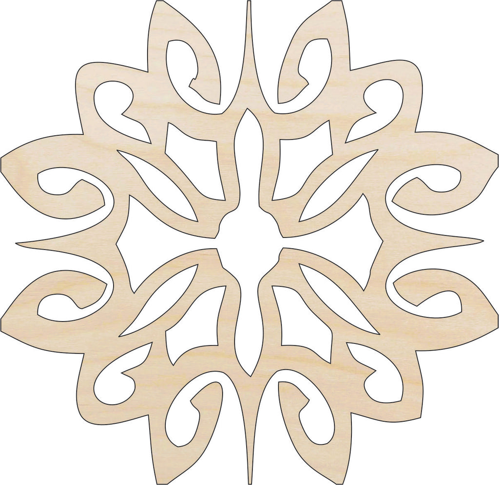 Snowflake Design - Laser Cut Wood Shape CSTR3