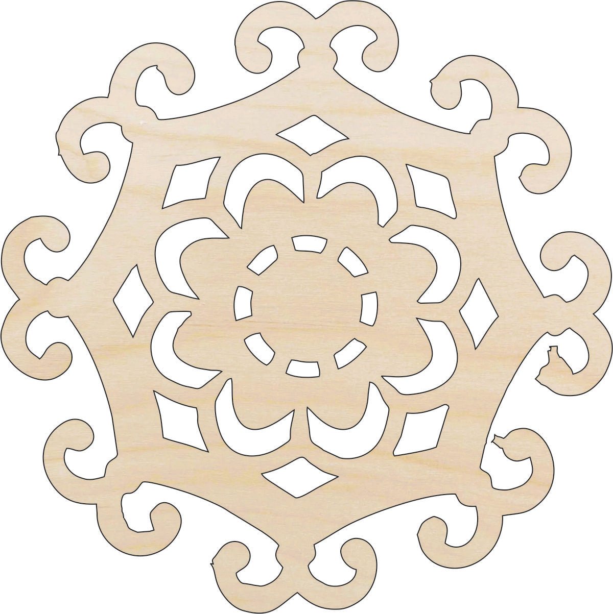 Flower DesignWood Craft Shape - Laser Cut Baltic Birch Unfinished DIY Wood Art Supplies CSTR8 - The Wood Shape Store