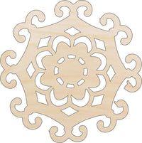 Flower DesignWood Craft Shape - Laser Cut Baltic Birch Unfinished DIY Wood Art Supplies CSTR8 - The Wood Shape Store