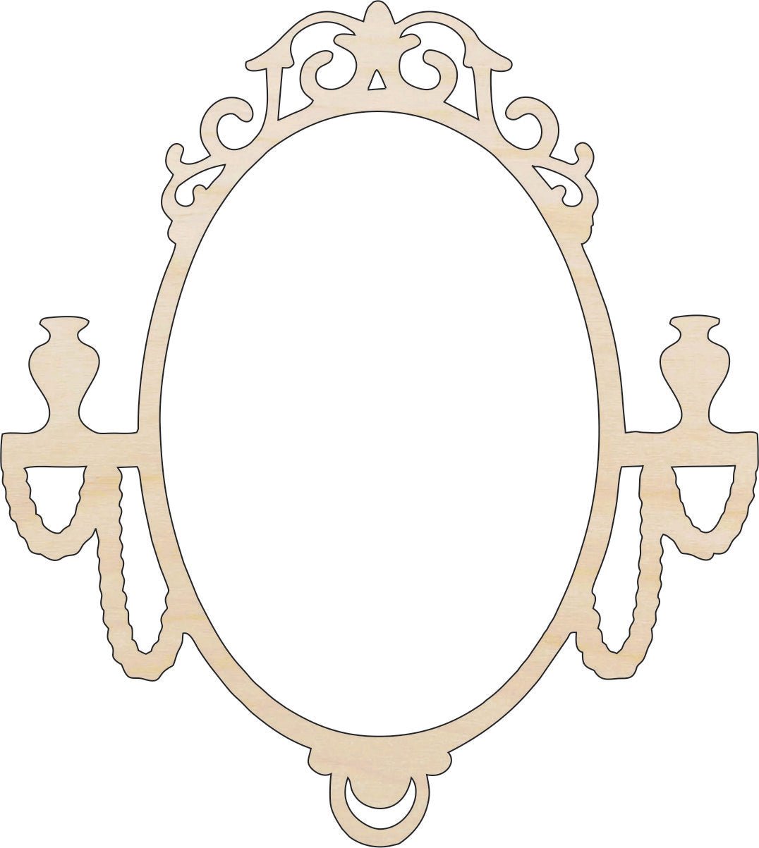 Mirror Wood Craft Shape - Laser Cut Baltic Birch Unfinished DIY Wood Art Supplies DCR1 - The Wood Shape Store
