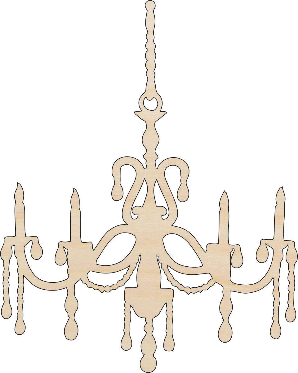 Chandelier Wood Craft Shape - Laser Cut Baltic Birch Unfinished DIY Wood Art Supplies DCR22 - The Wood Shape Store