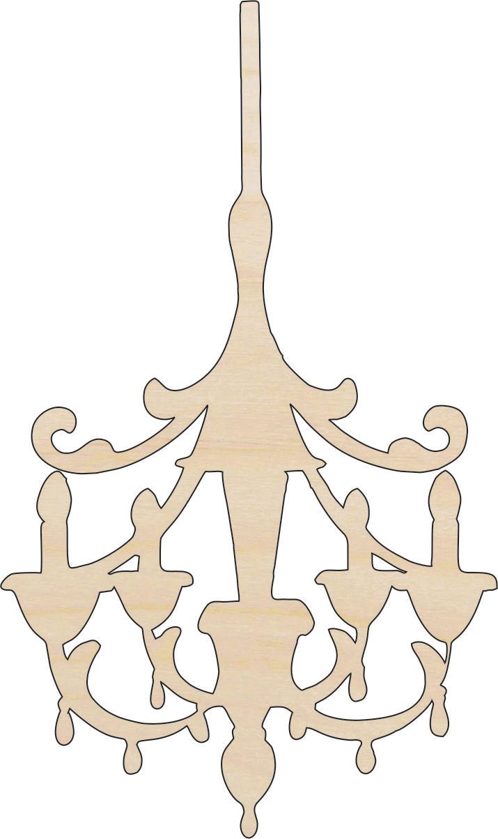 Chandelier Wood Craft Shape - Laser Cut Baltic Birch Unfinished DIY Wood Art Supplies DCR23 - The Wood Shape Store