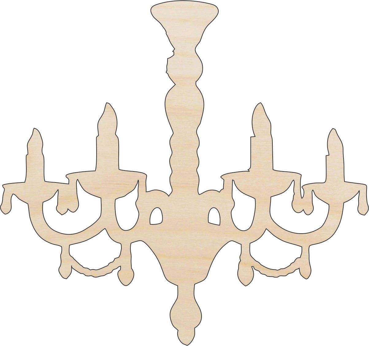 Chandelier Wood Craft Shape - Laser Cut Baltic Birch Unfinished DIY Wood Art Supplies DCR24 - The Wood Shape Store