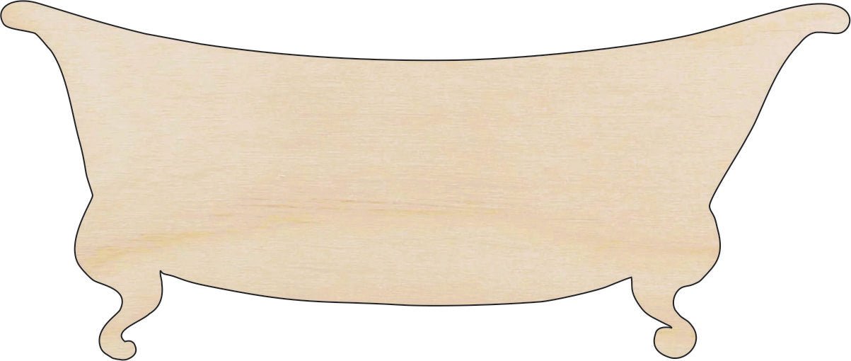 Claw Foot Bathtub Wood Craft Shape – Laser Cut Baltic Birch Unfinished DIY Art Supplies DCR31 - The Wood Shape Store
