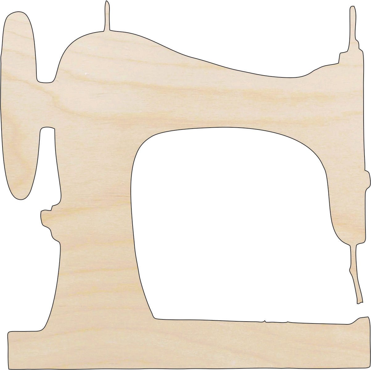 Sewing Machine Wood Craft Shape - Laser Cut Baltic Birch Unfinished DIY Wood Art Supplies DCR32 - The Wood Shape Store