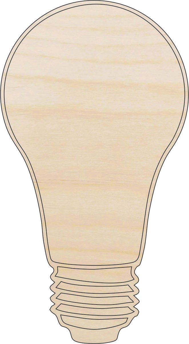 Lightbulb Wood Craft Shape - Laser Cut Baltic Birch Unfinished DIY Wood Art Supplies DCR42 - The Wood Shape Store