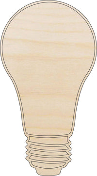 Lightbulb Wood Craft Shape - Laser Cut Baltic Birch Unfinished DIY Wood Art Supplies DCR42 - The Wood Shape Store