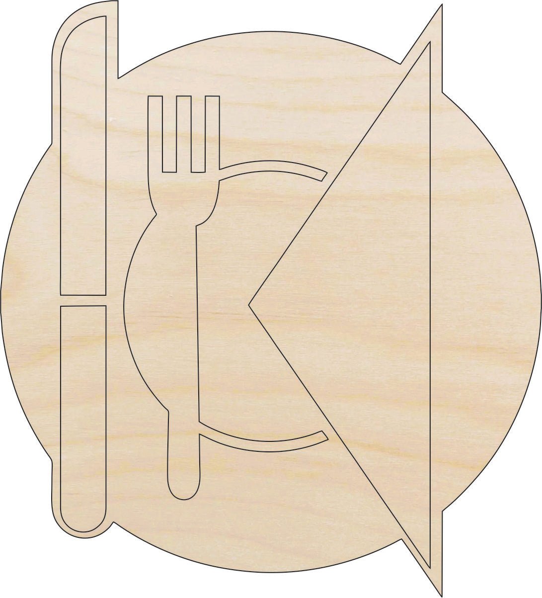 Table Setting Wood Craft Shape - Laser Cut Baltic Birch Unfinished DIY Wood Art Supplies DCR43 - The Wood Shape Store