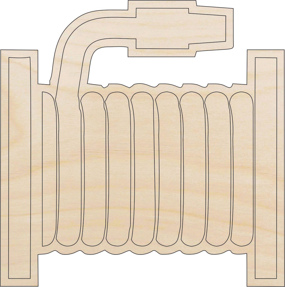 Fire Hose Wood Craft Shape - Laser Cut Baltic Birch Unfinished DIY Wood Art Supplies DCR51 - The Wood Shape Store