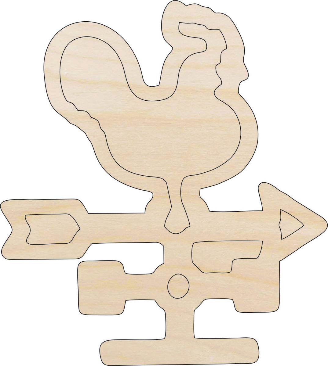 Building Weather Vane - Laser Cut Out Unfinished Wood Craft Shape DCR56