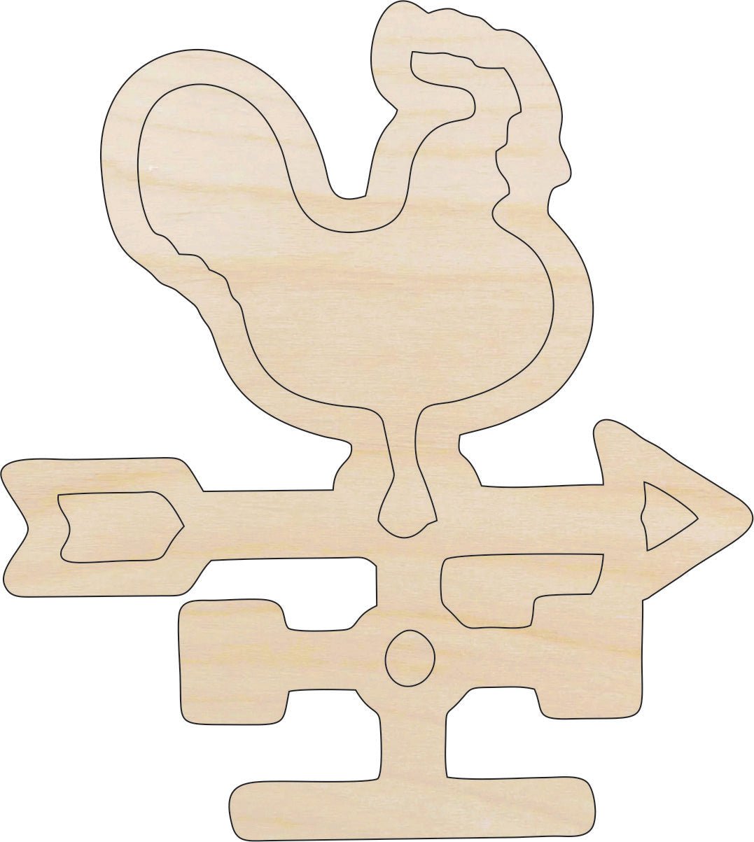 Weather Vane Wood Craft Shape - Laser Cut Baltic Birch Unfinished DIY Wood Art Supplies DCR56 - The Wood Shape Store