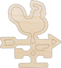 Weather Vane Wood Craft Shape - Laser Cut Baltic Birch Unfinished DIY Wood Art Supplies DCR56 - The Wood Shape Store