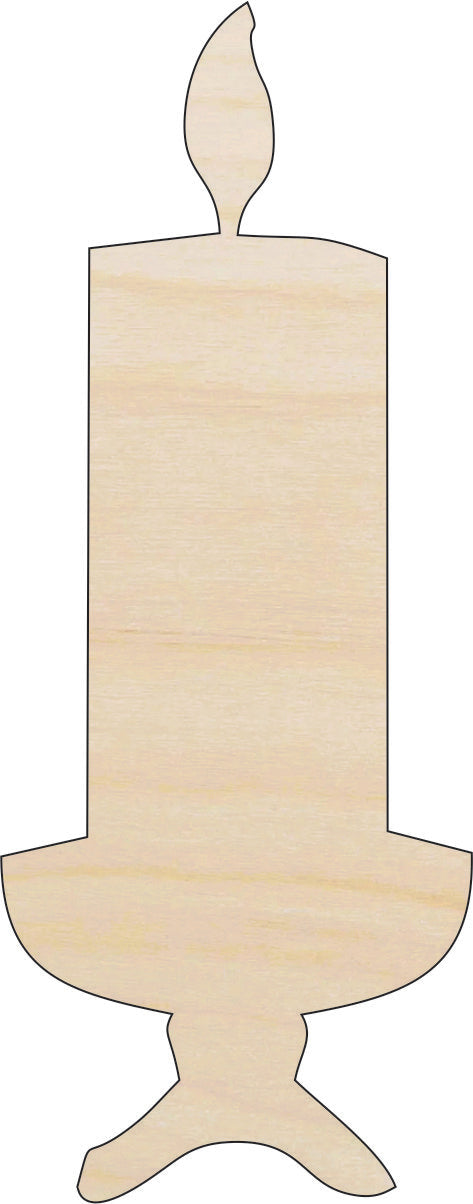 Candle - Laser Cut Out Unfinished Wood Craft Shape DCR9