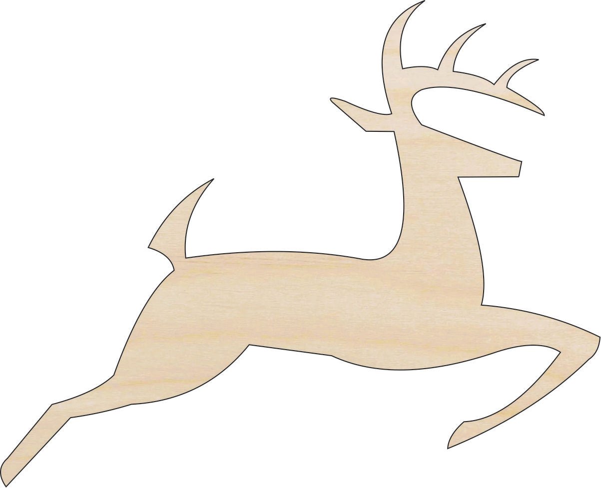 Deer Wood Craft Shape - Laser Cut Baltic Birch Unfinished DIY Wood Art Supplies DER12 - The Wood Shape Store
