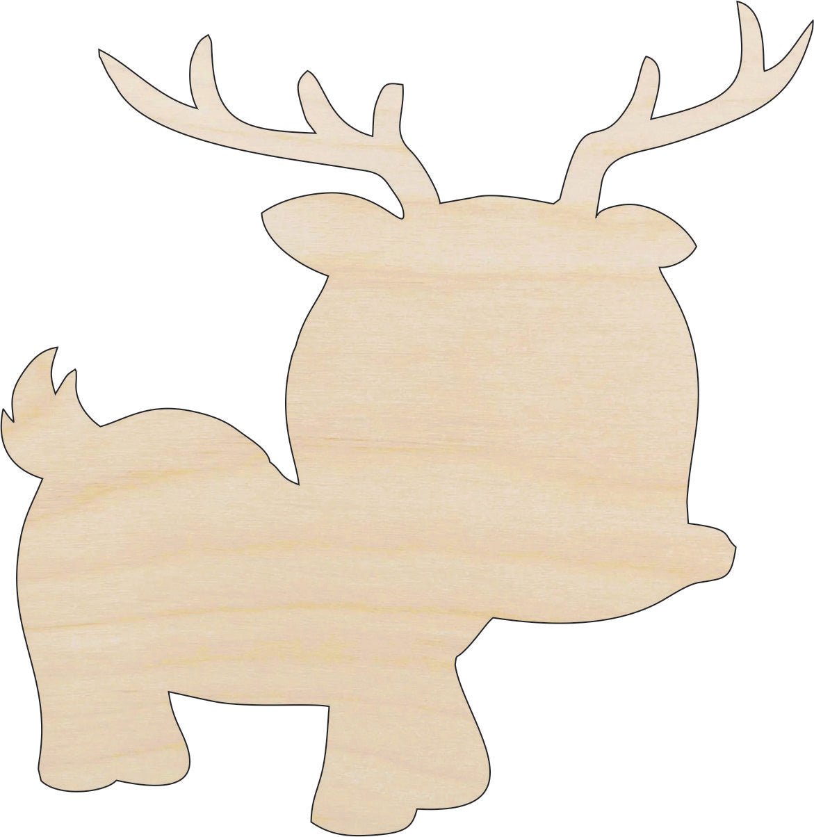 Deer Wood Craft Shape - Laser Cut Baltic Birch Unfinished DIY Wood Art Supplies DER15 - The Wood Shape Store