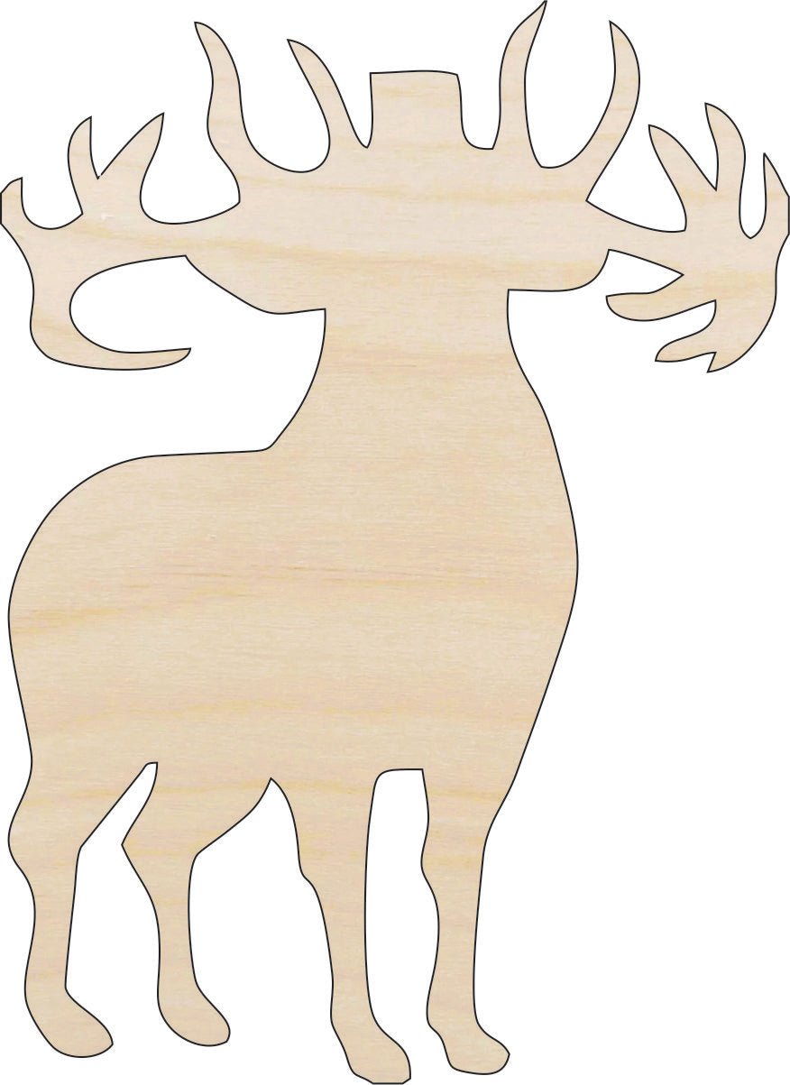Deer Wood Craft Shape - Laser Cut Baltic Birch Unfinished DIY Wood Art Supplies DER27 - The Wood Shape Store