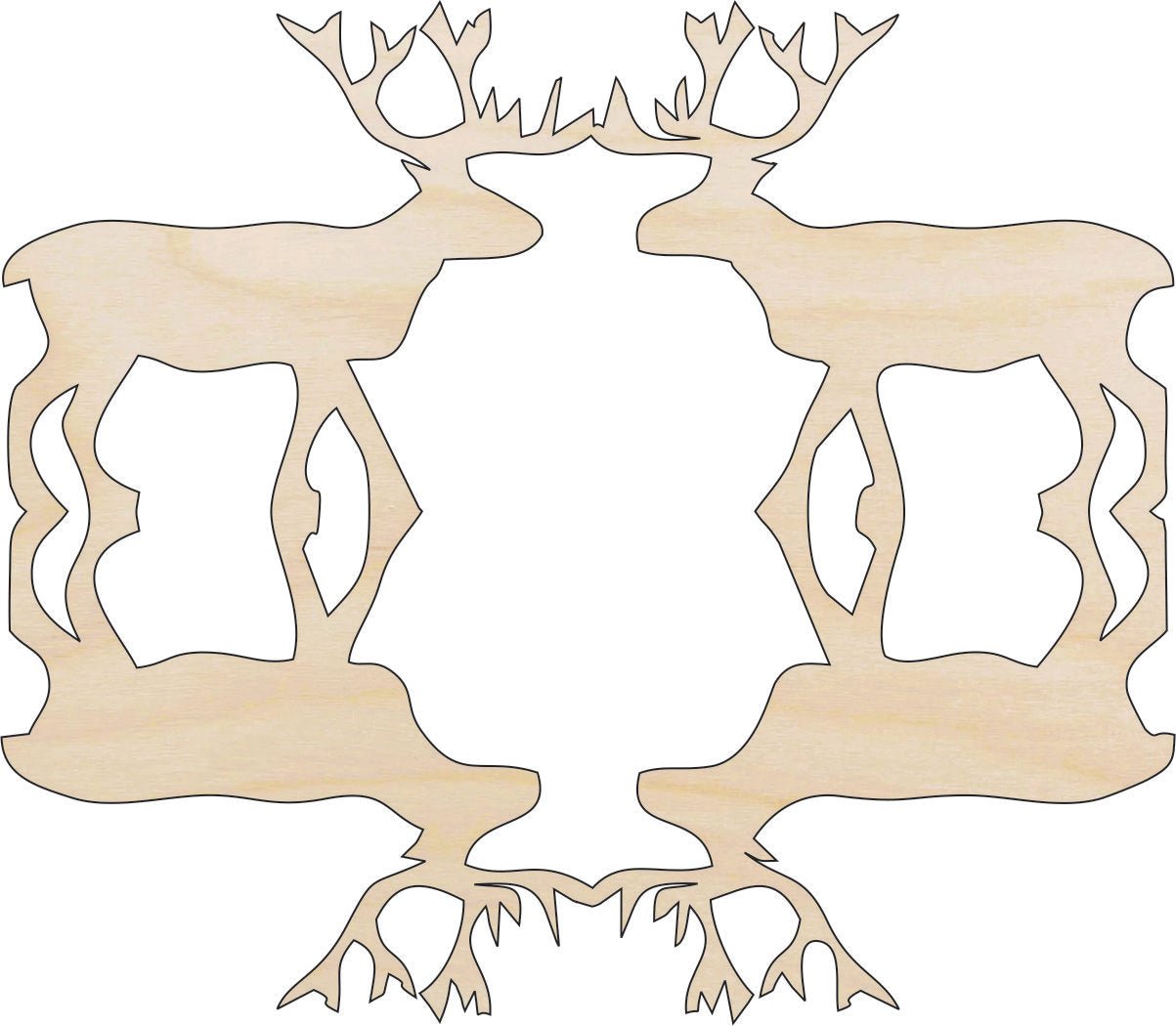 Deer Wood Craft Shape - Laser Cut Baltic Birch Unfinished DIY Wood Art Supplies DER2 - The Wood Shape Store