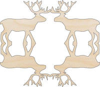 Deer Wood Craft Shape - Laser Cut Baltic Birch Unfinished DIY Wood Art Supplies DER2 - The Wood Shape Store