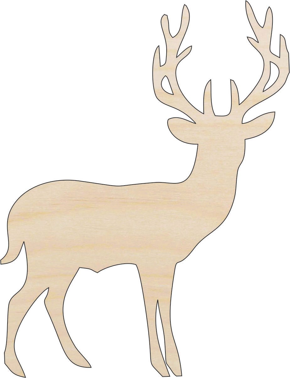 Deer Wood Craft Shape - Laser Cut Baltic Birch Unfinished DIY Wood Art Supplies DER30 - The Wood Shape Store