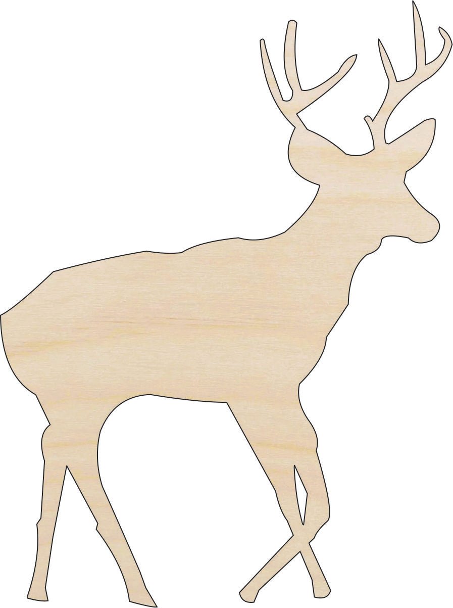 Deer Wood Craft Shape - Laser Cut Baltic Birch Unfinished DIY Wood Art Supplies DER38 - The Wood Shape Store