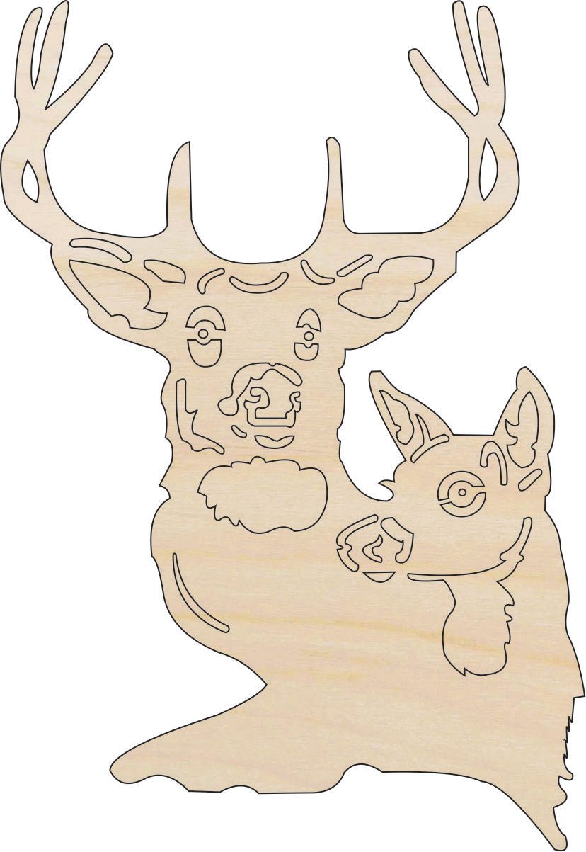 Deer Wood Craft Shape - Laser Cut Baltic Birch Unfinished DIY Wood Art Supplies DER3 - The Wood Shape Store