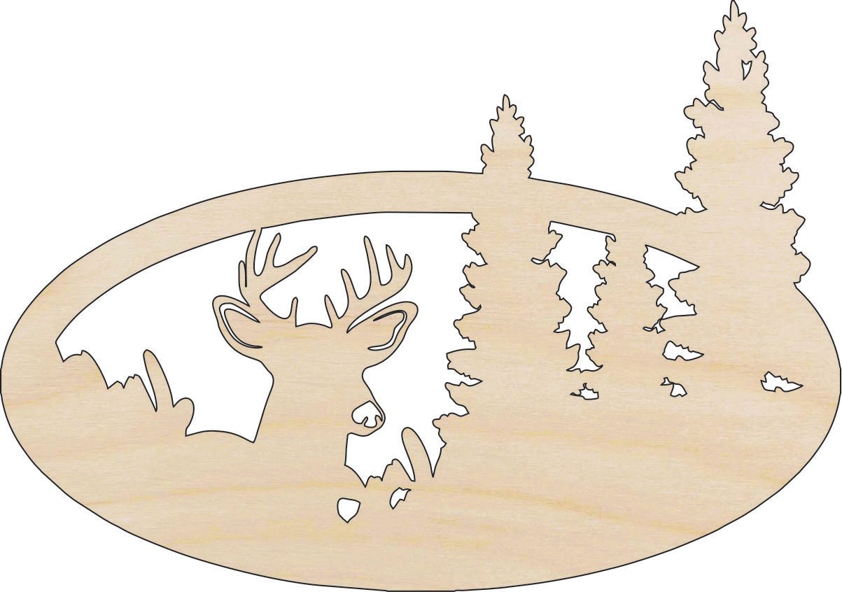 Deer Wood Craft Shape - Laser Cut Baltic Birch Unfinished DIY Wood Art Supplies DER45 - The Wood Shape Store