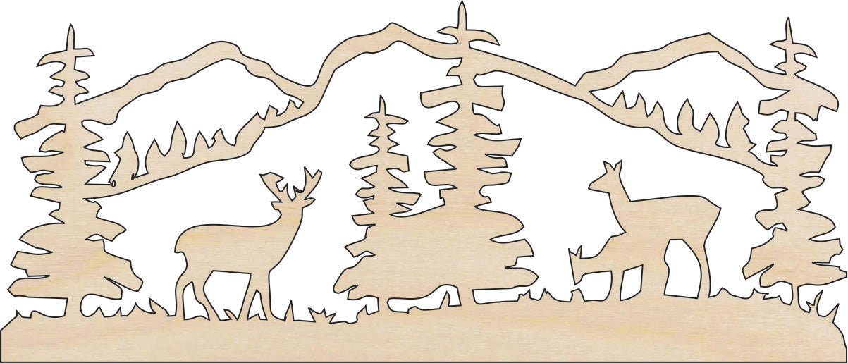 Deer Wood Craft Shape - Laser Cut Baltic Birch Unfinished DIY Wood Art Supplies DER46 - The Wood Shape Store