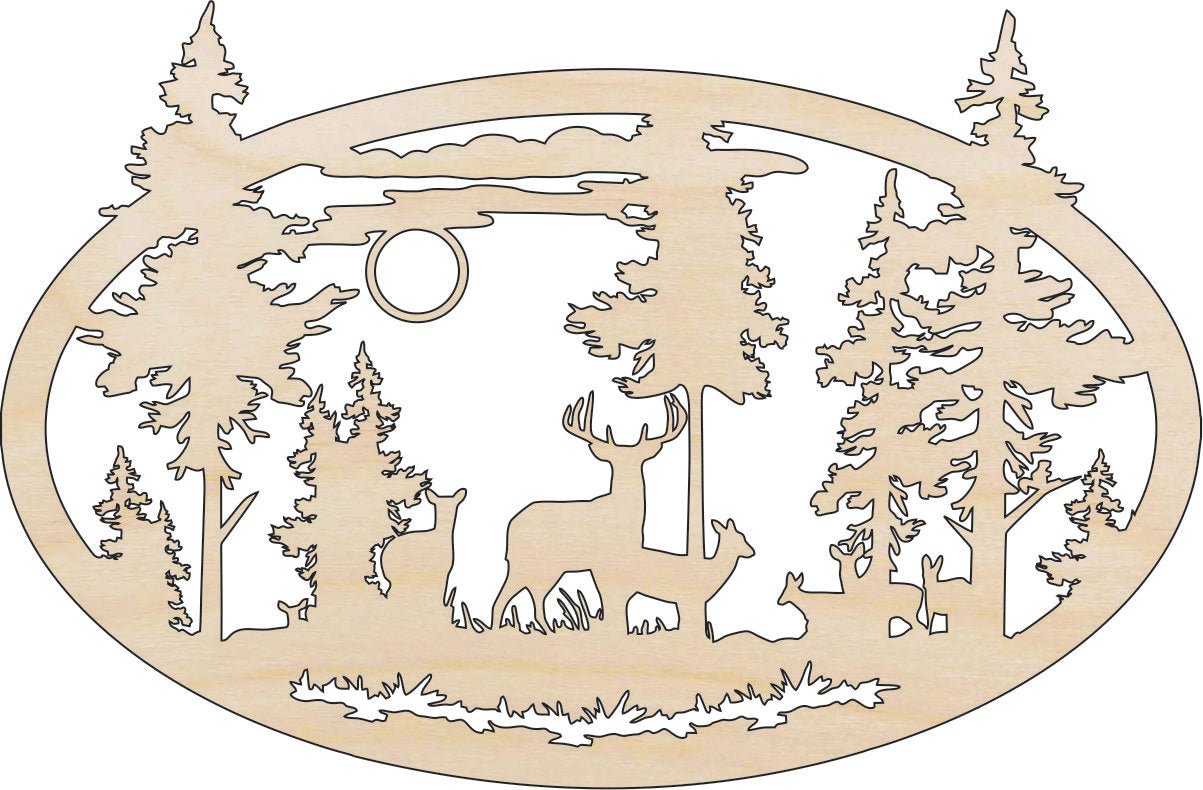 Deer Wood Craft Shape - Laser Cut Baltic Birch Unfinished DIY Wood Art Supplies DER47 - The Wood Shape Store