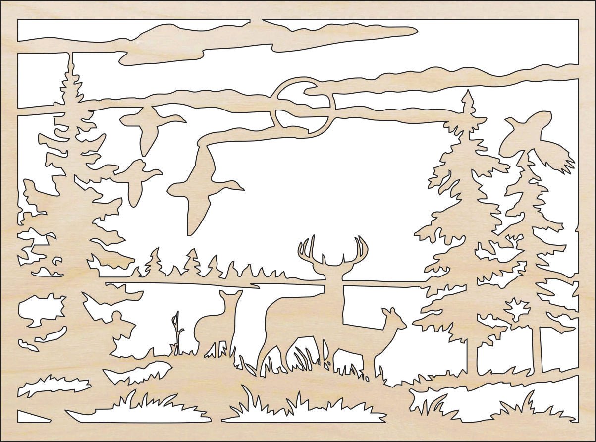 Deer Wood Craft Shape - Laser Cut Baltic Birch Unfinished DIY Wood Art Supplies DER48 - The Wood Shape Store