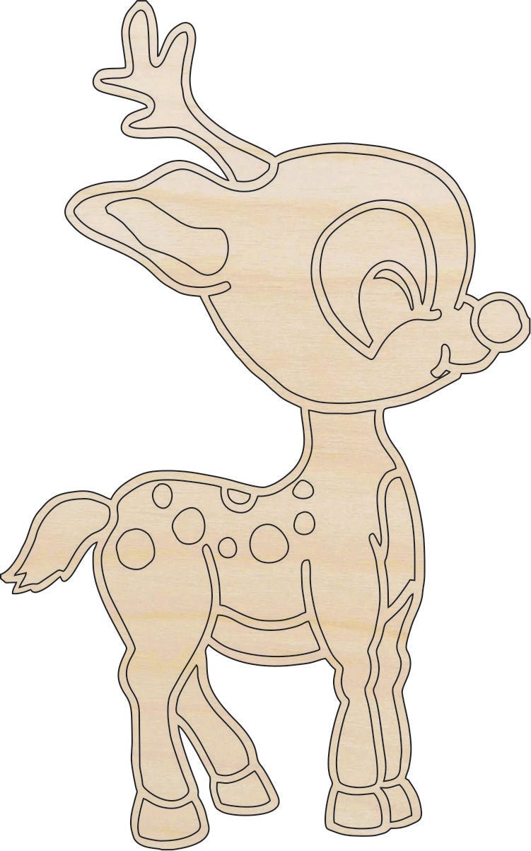 Deer Wood Craft Shape - Laser Cut Baltic Birch Unfinished DIY Wood Art Supplies DER53 - The Wood Shape Store