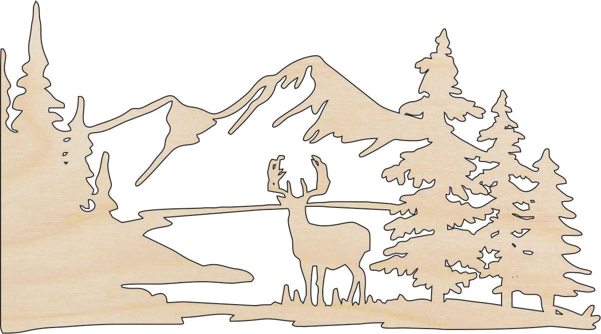 Deer Wood Craft Shape - Laser Cut Baltic Birch Unfinished DIY Wood Art Supplies DER60 - The Wood Shape Store